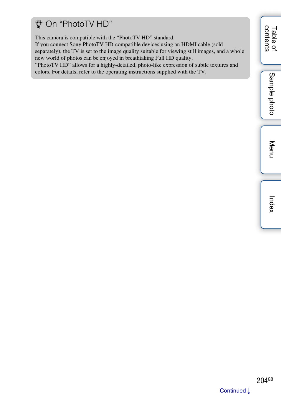 On “phototv hd | Sony NEX-5R User Manual | Page 204 / 247