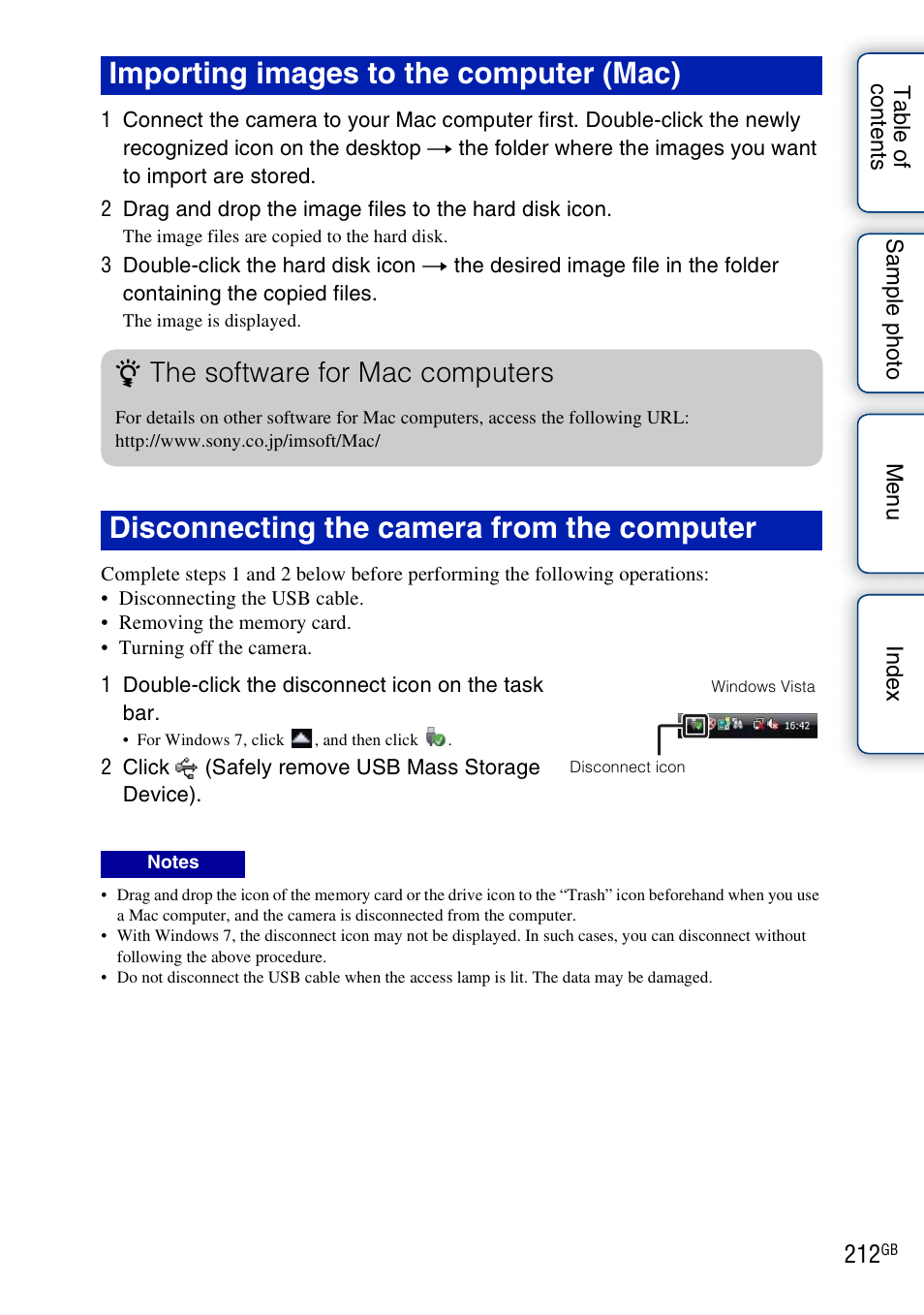 The software for mac computers | Sony NEX-5R User Manual | Page 212 / 247
