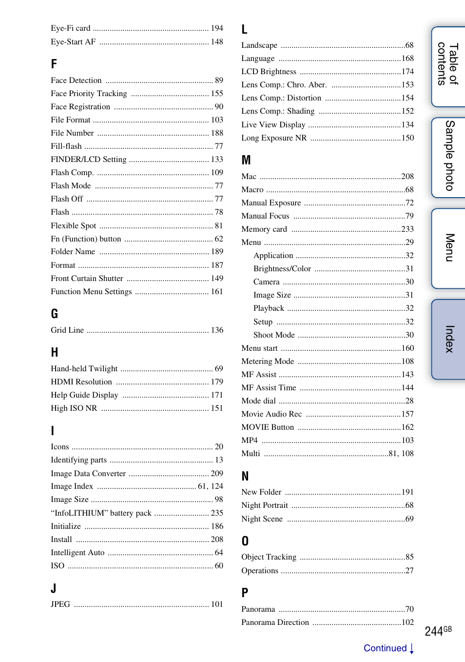 Sony NEX-5R User Manual | Page 244 / 247