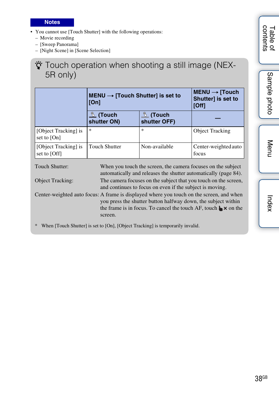 Sony NEX-5R User Manual | Page 38 / 247