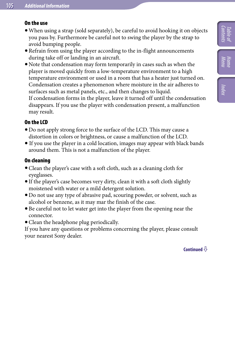 Sony NWZ-E345 User Manual | Page 105 / 119