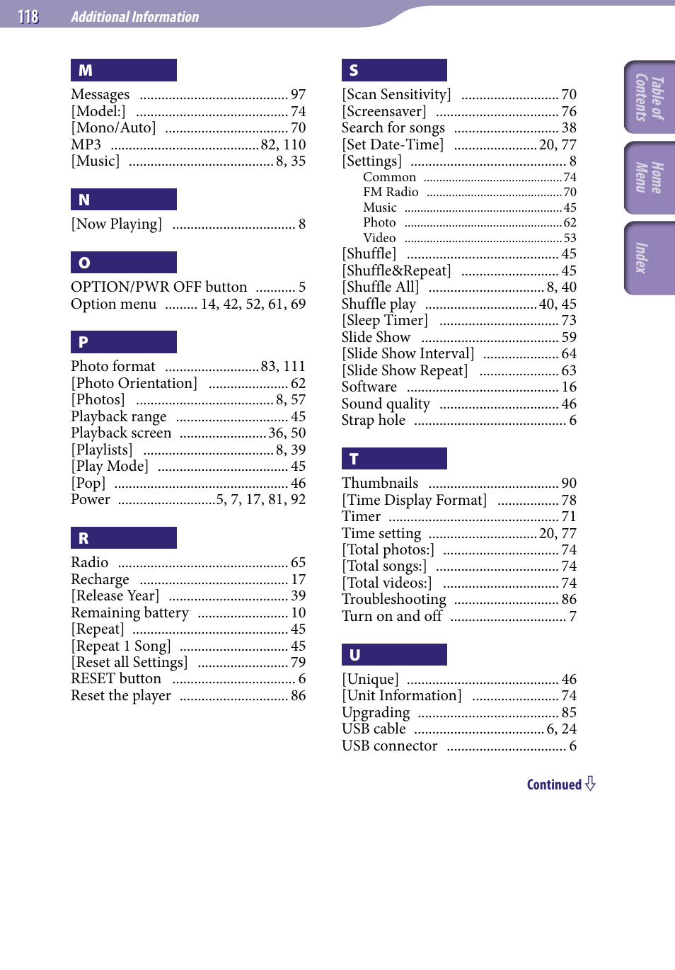 Sony NWZ-E345 User Manual | Page 118 / 119