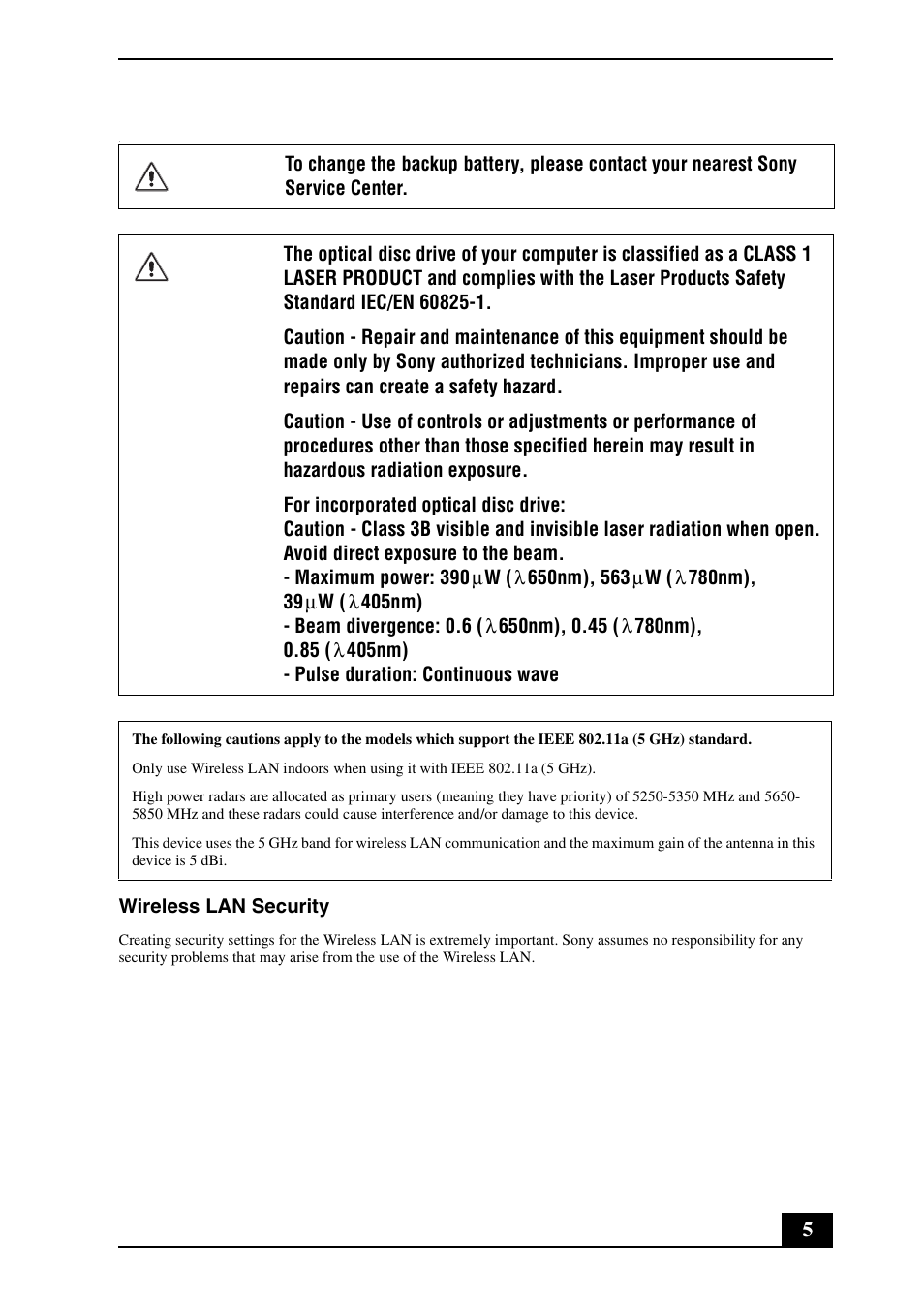 Sony VGN-NW250F User Manual | Page 5 / 24