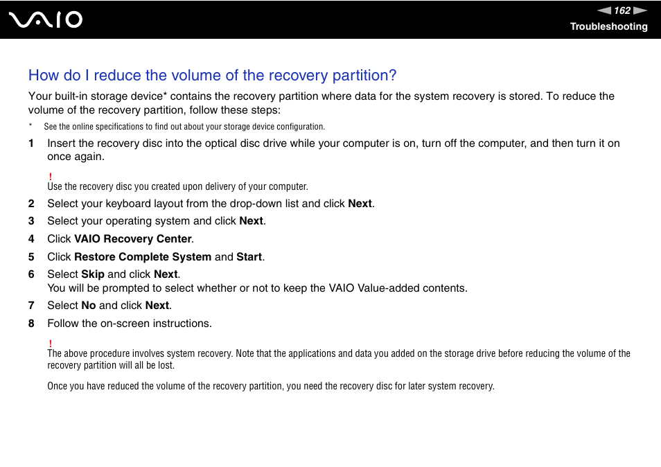 Sony VGN-AW190NAB User Manual | Page 162 / 220