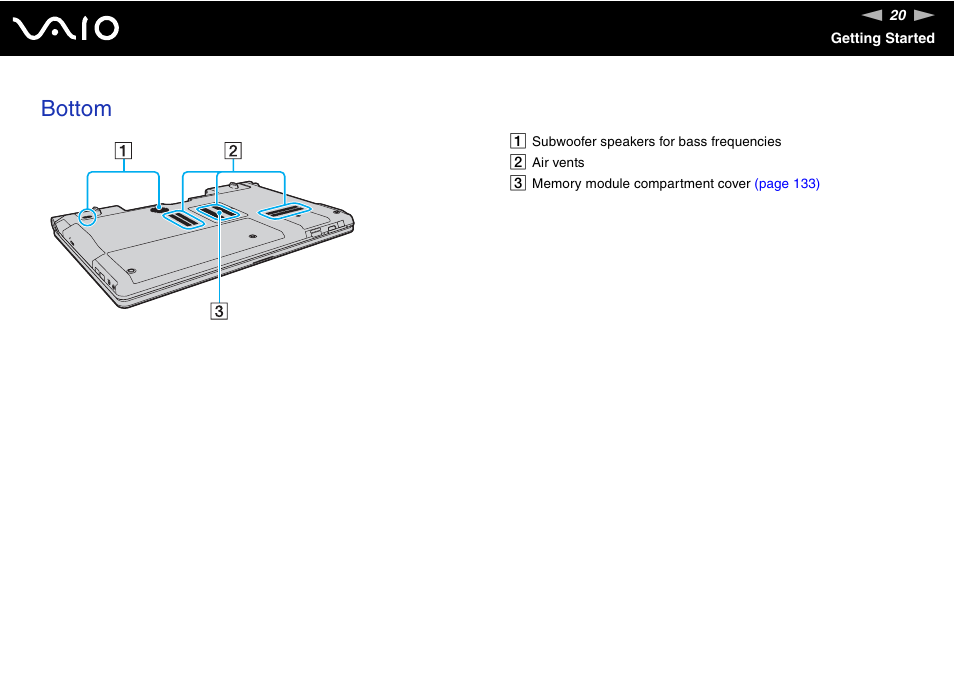 Bottom | Sony VGN-AW190NAB User Manual | Page 20 / 220