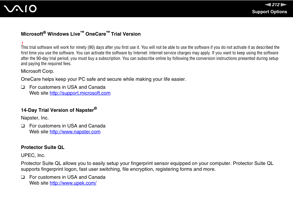 Sony VGN-AW190NAB User Manual | Page 212 / 220