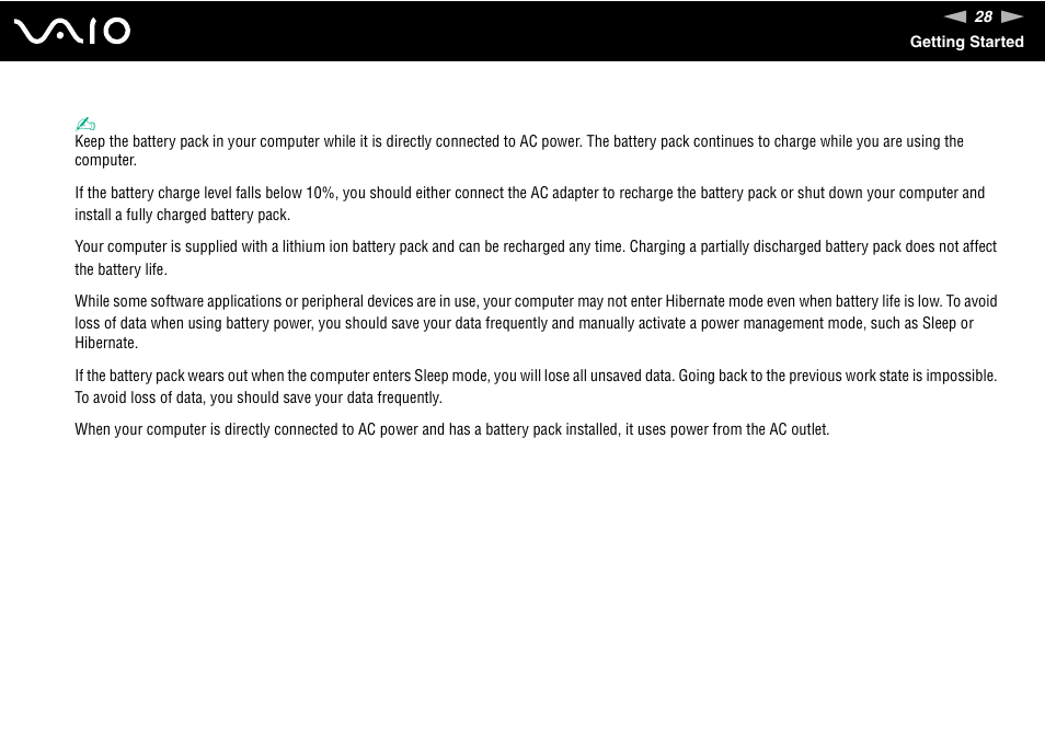 Sony VGN-AW190NAB User Manual | Page 28 / 220