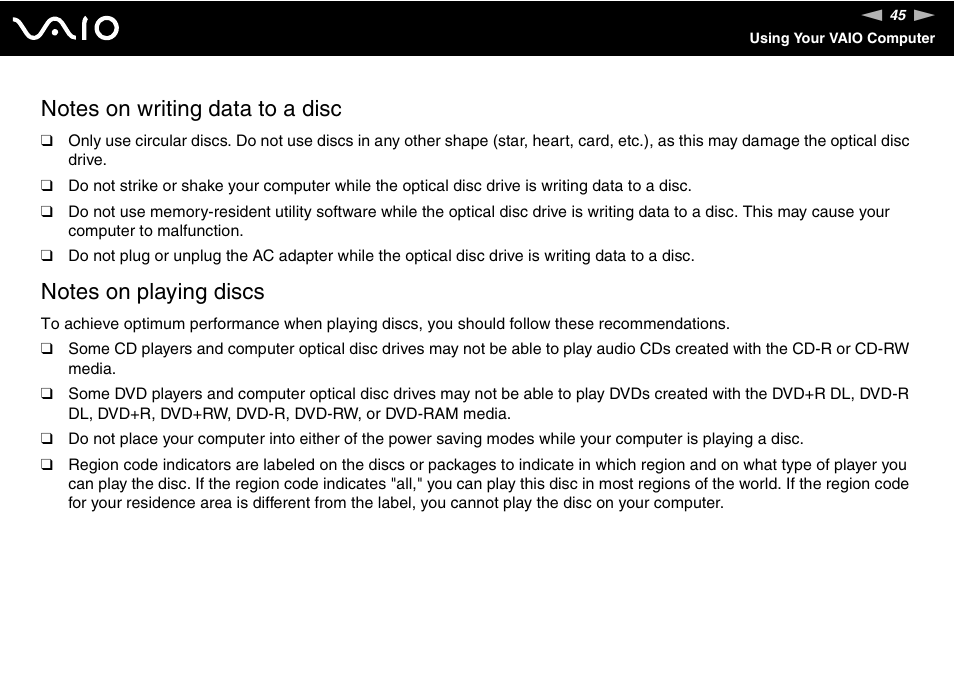 Sony VGN-AW190NAB User Manual | Page 45 / 220