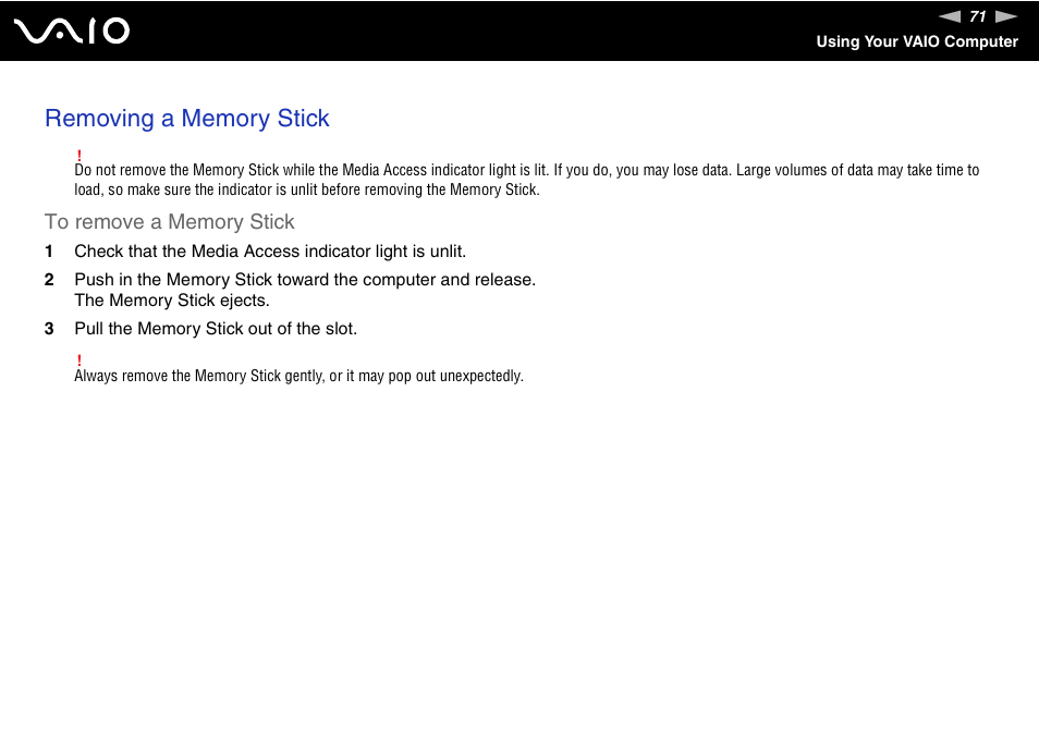 Sony VGN-AW190NAB User Manual | Page 71 / 220