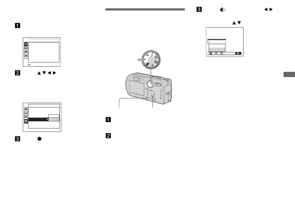 Changing the items in the set up screen, Deciding the still image quality, Changing the items in the set up | Screen | Sony DSC-P100LJ User Manual | Page 45 / 128
