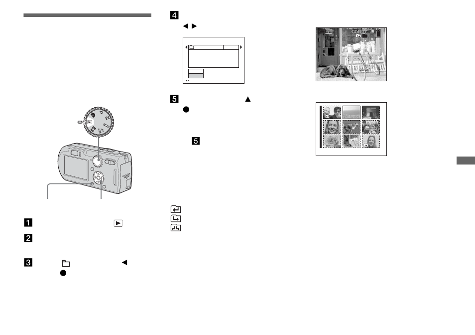 Advanced still image viewing, Selecting the folder and playing back images, Selecting the folder and playing back | Images — folder, Folder | Sony DSC-P100LJ User Manual | Page 61 / 128