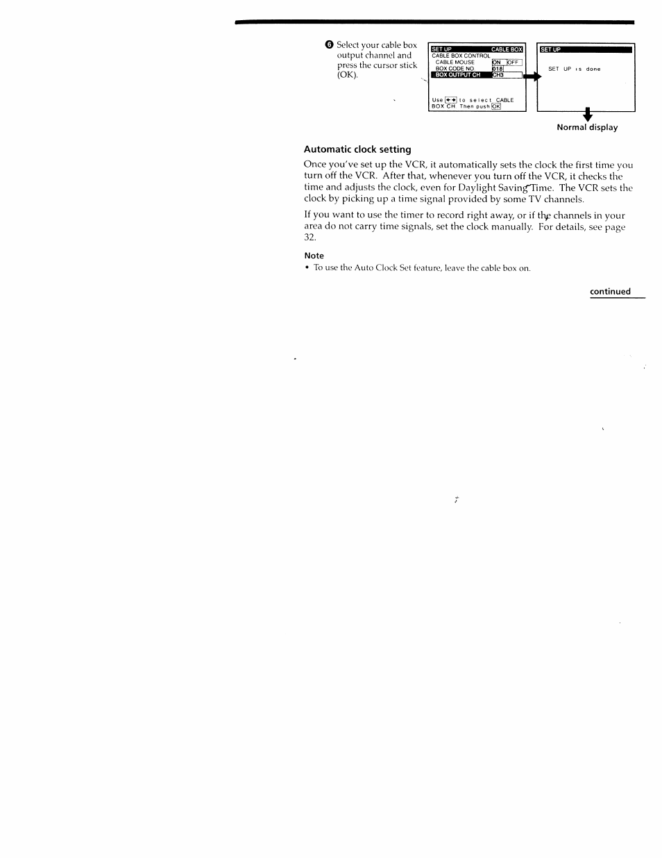 Automatic clock setting | Sony SLV-M20HF User Manual | Page 13 / 52
