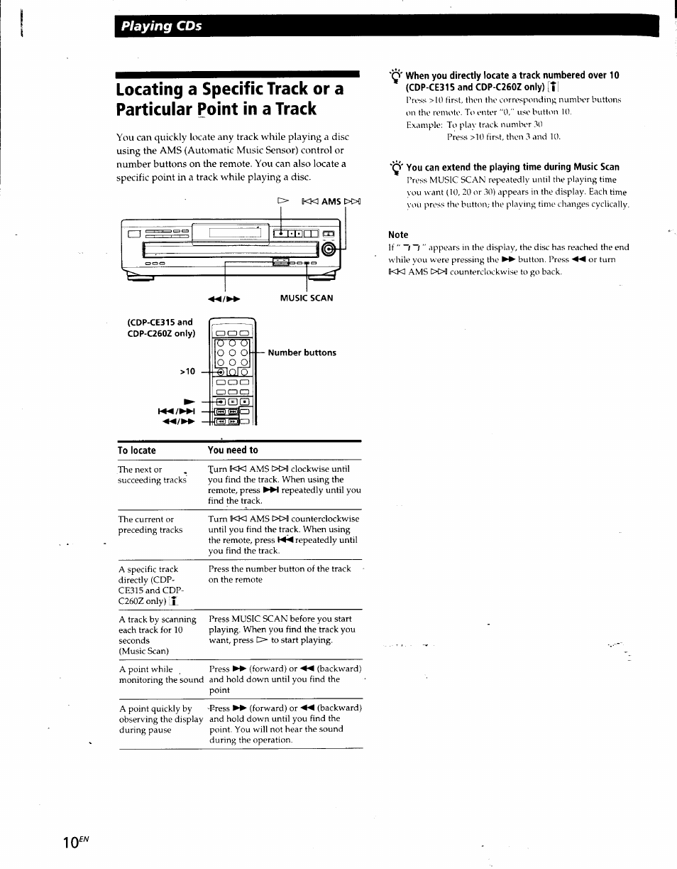 Playing cds, O o o | Sony CDP-CE215 User Manual | Page 10 / 91