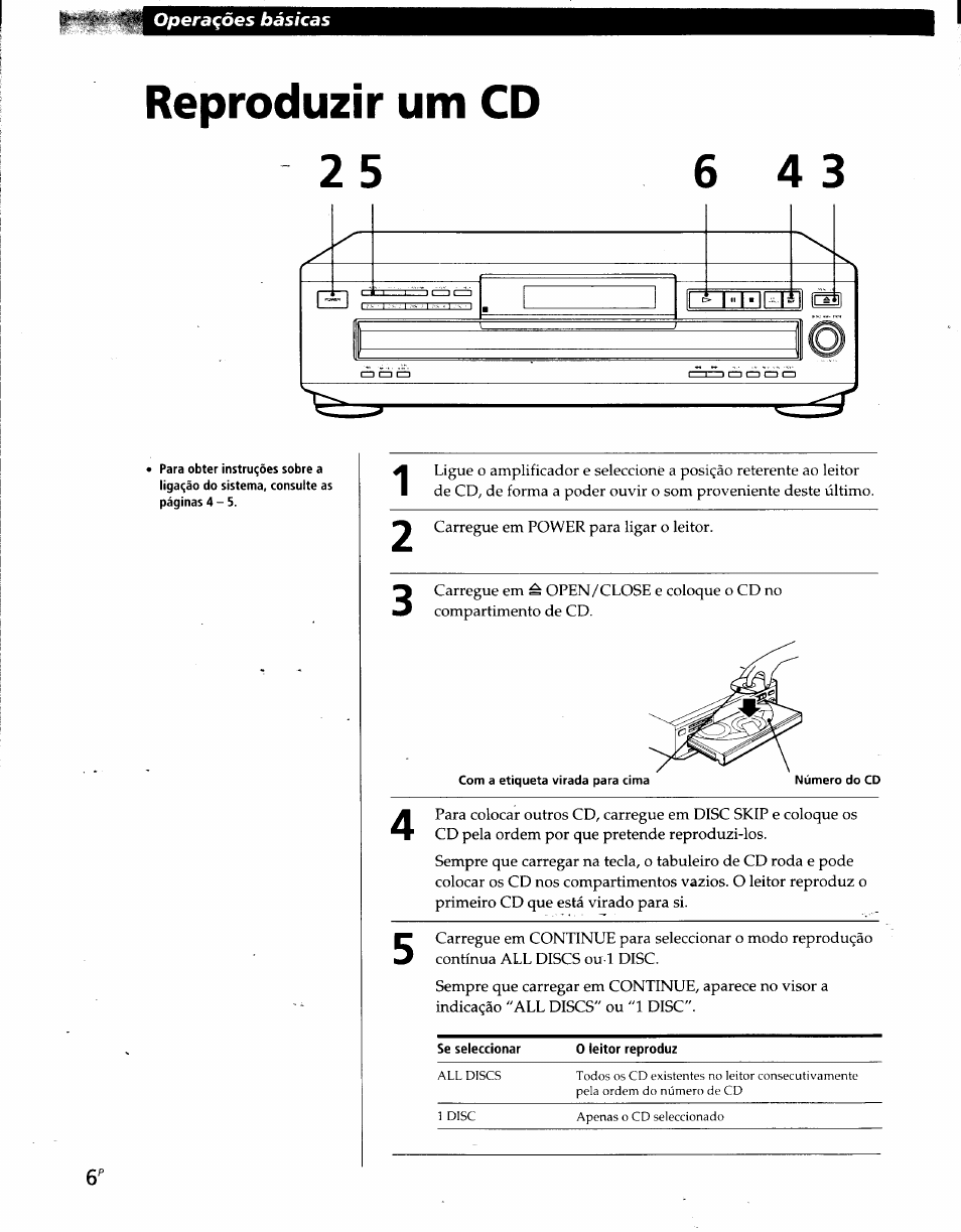Reproduzir um cd | Sony CDP-CE215 User Manual | Page 60 / 91