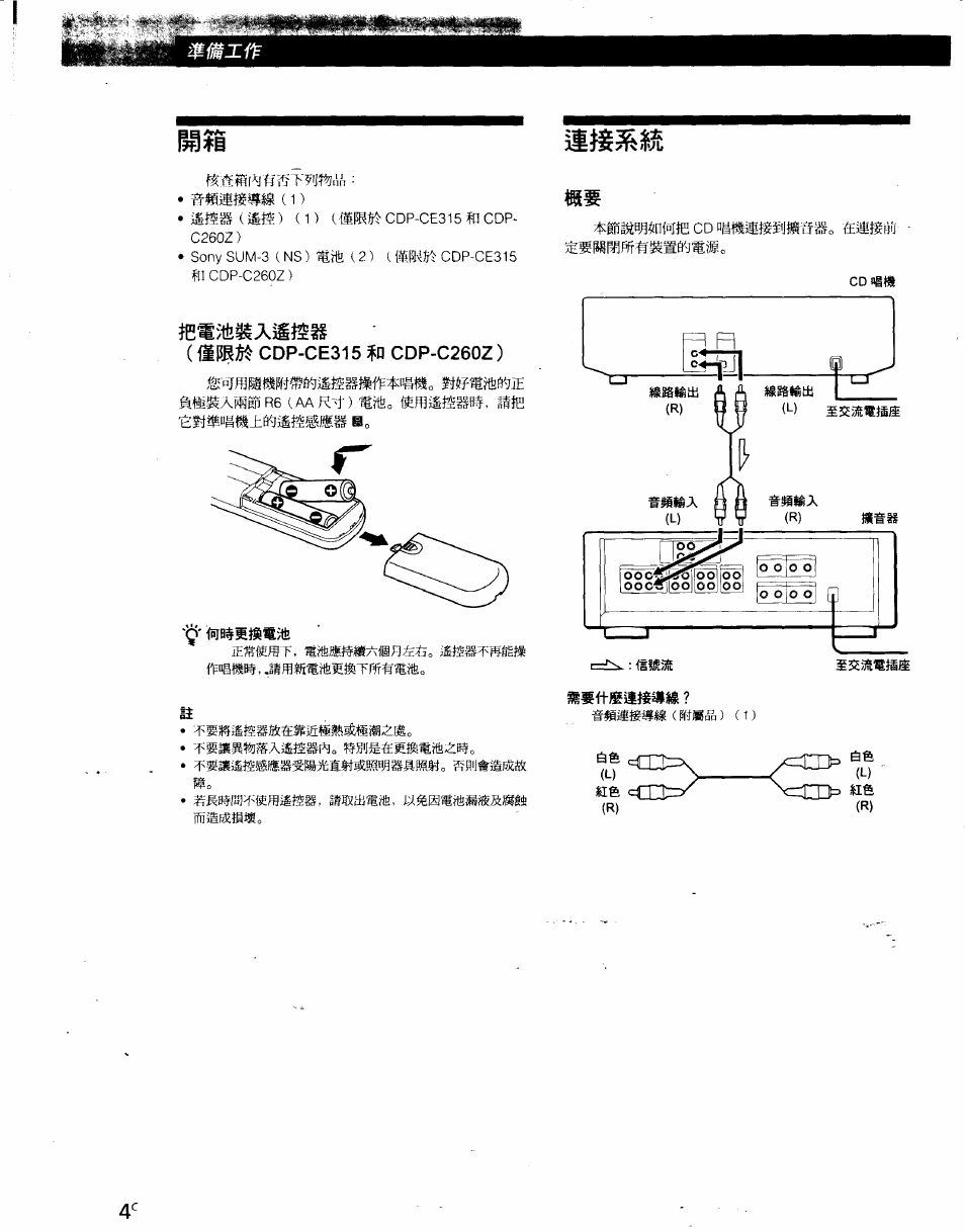 Cdp-ce315 ín cdp-c260z ), Cdp-ce315 and cdp-ce215 only) | Sony CDP-CE215 User Manual | Page 76 / 91