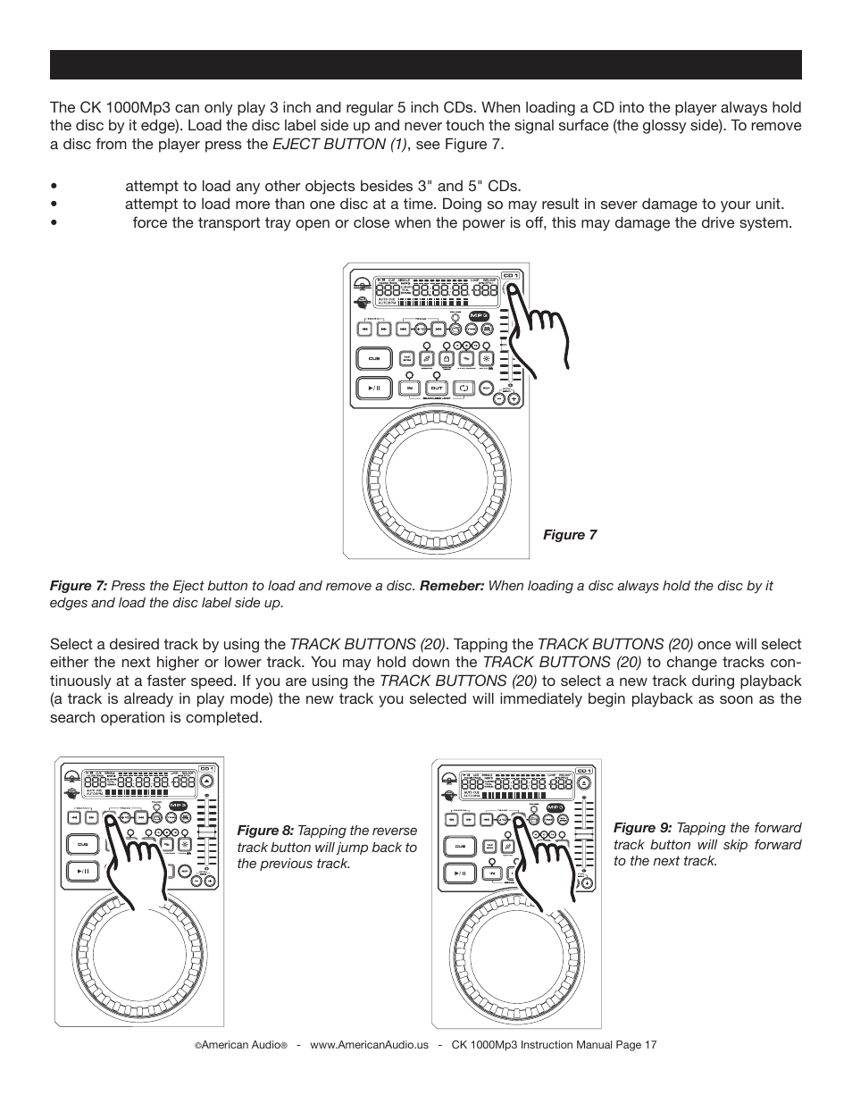 Basic operations | American Audio CK 1000Mp3 User Manual | Page 17 / 34