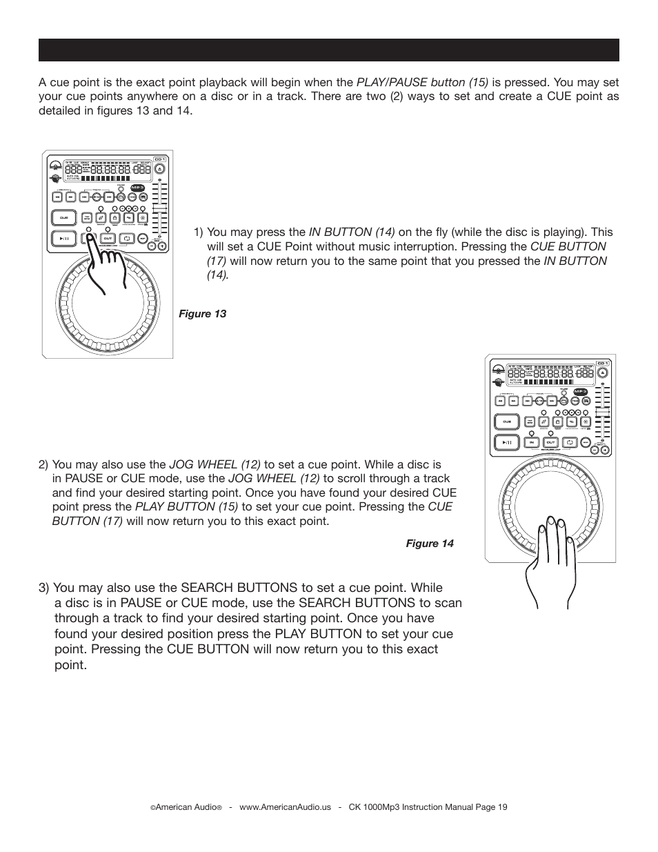 Basic operations (cont.) | American Audio CK 1000Mp3 User Manual | Page 19 / 34