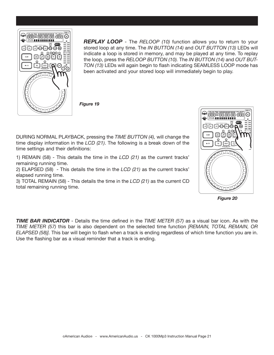 Basic operations (cont.) | American Audio CK 1000Mp3 User Manual | Page 21 / 34
