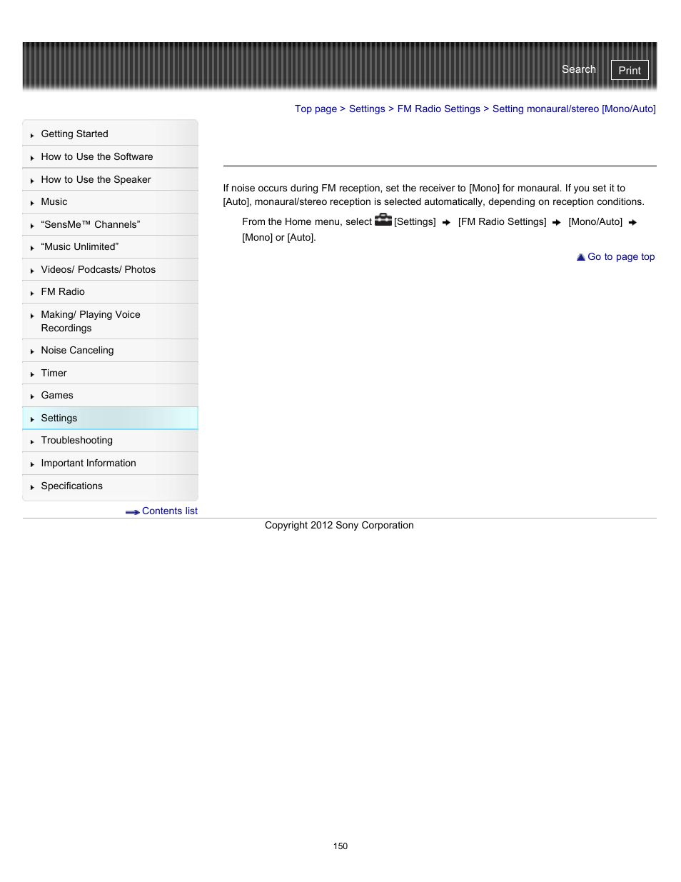 Setting monaural/stereo [mono/auto, Details | Sony NWZ-E475BLK User Manual | Page 150 / 231