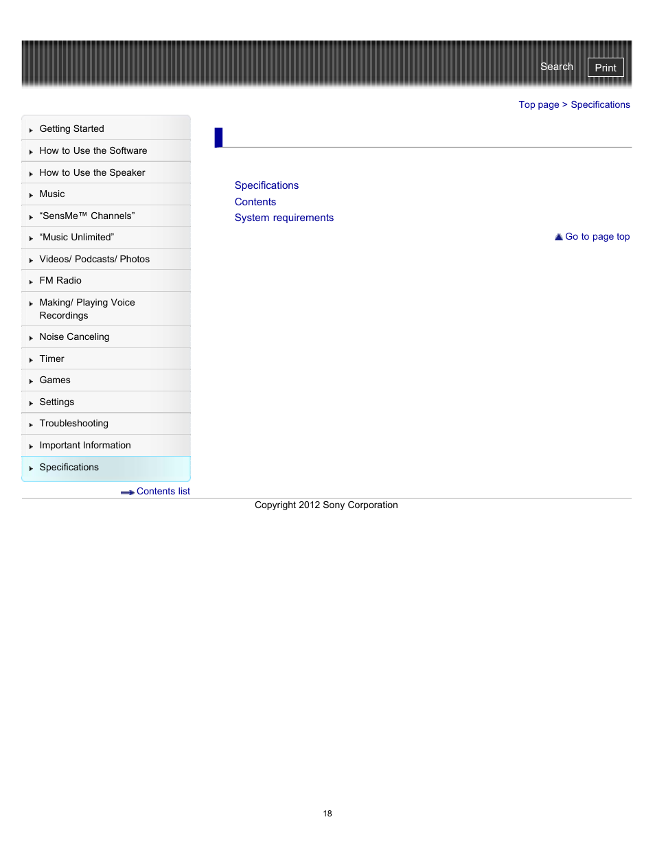 Specifications | Sony NWZ-E475BLK User Manual | Page 18 / 231