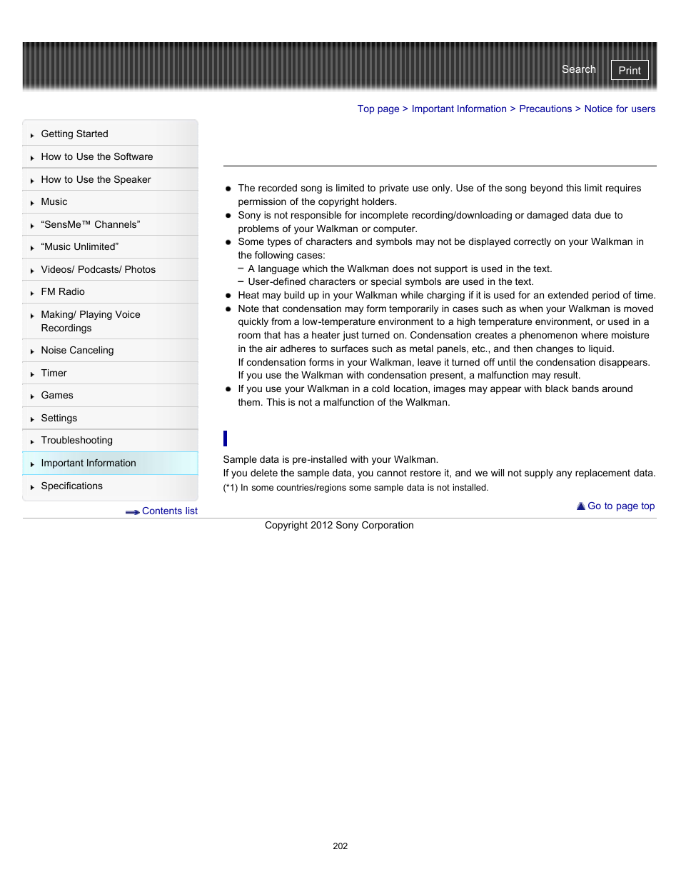 Notice for users | Sony NWZ-E475BLK User Manual | Page 202 / 231