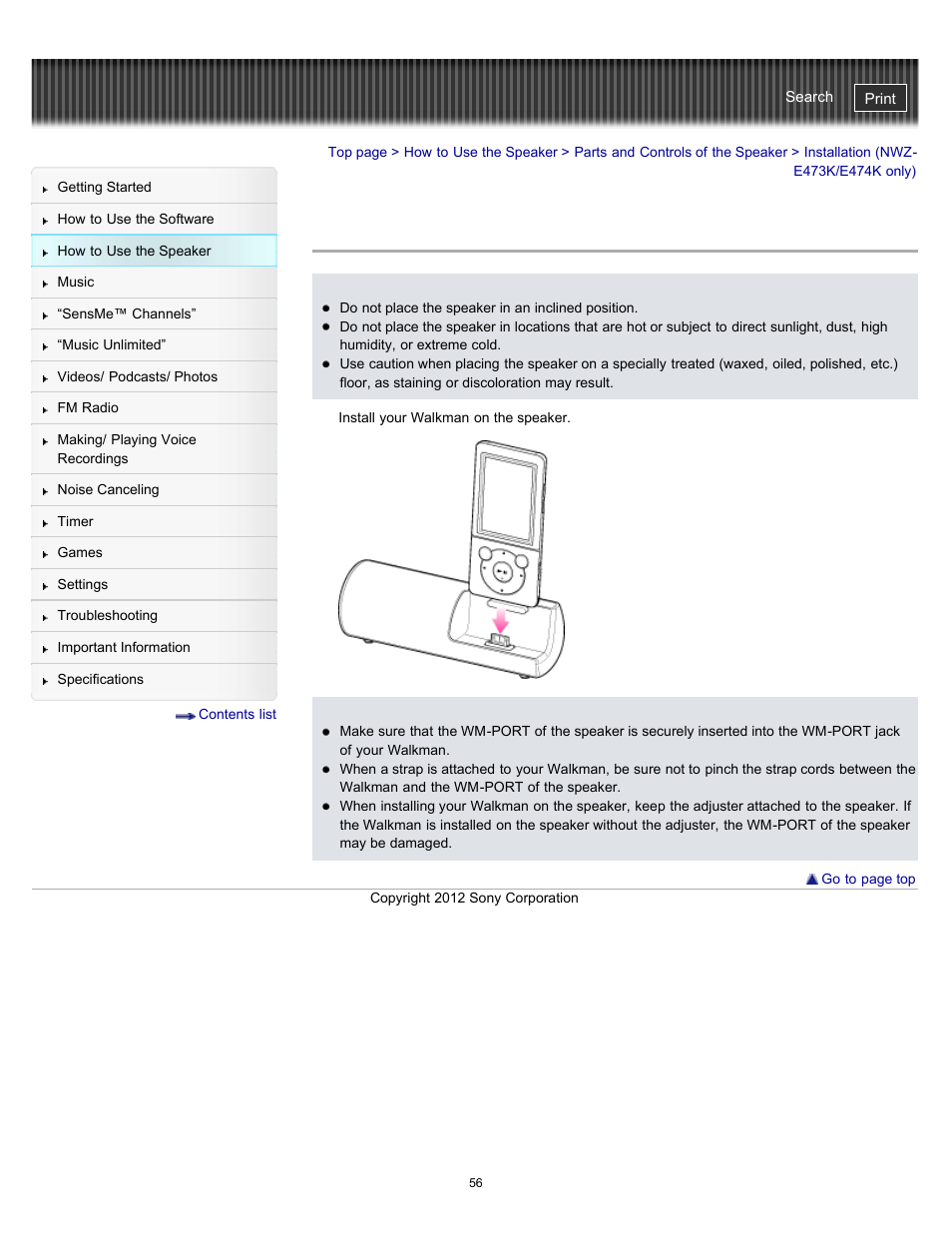 Installation (nwz-e473k/e474k only) | Sony NWZ-E475BLK User Manual | Page 56 / 231