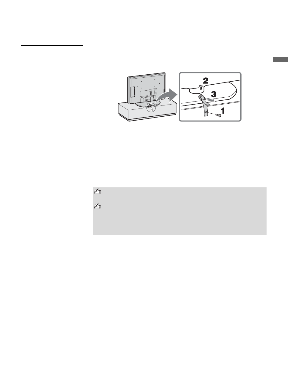 Installing the tv, Preventing the tv from toppling over | Sony KLV-S32A10 User Manual | Page 11 / 72