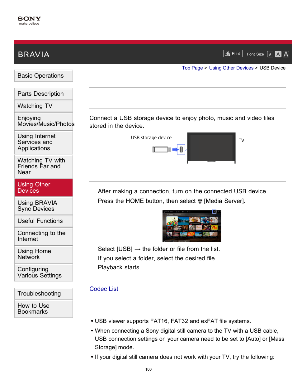 Usb device | Sony XBR-55X900B User Manual | Page 106 / 255