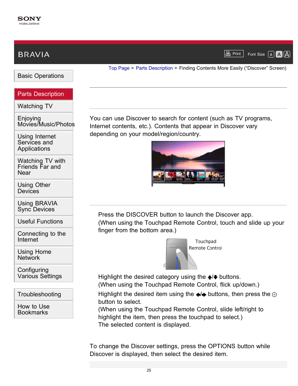 Finding contents more easily (“discover” screen), Enjoy “discover | Sony XBR-55X900B User Manual | Page 31 / 255