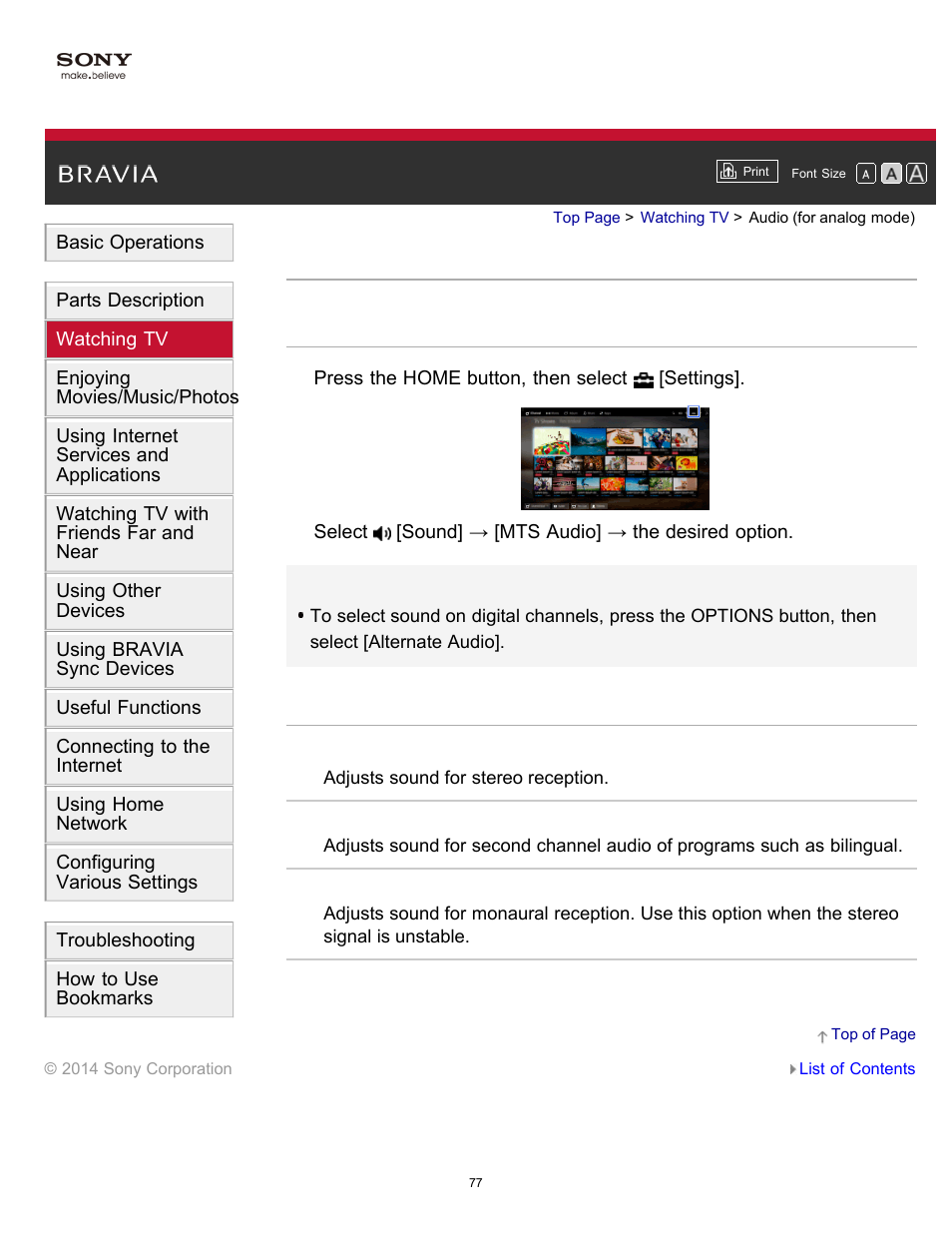 Audio (for analog mode) | Sony XBR-55X900B User Manual | Page 83 / 255