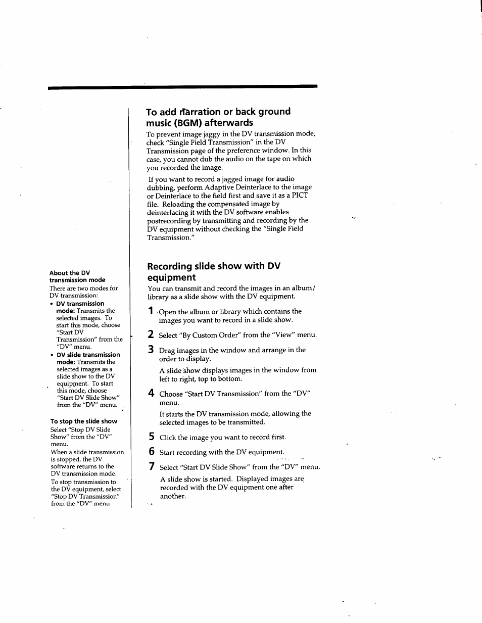 Recording slide show with dv equipment | Sony DVBK-2000 User Manual | Page 53 / 87
