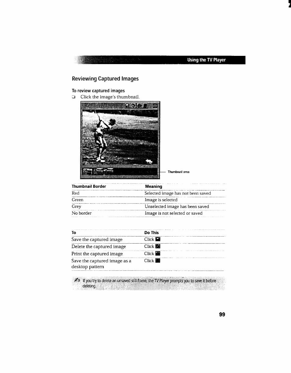 Reviewing captured images | Sony PCV-130 User Manual | Page 103 / 203