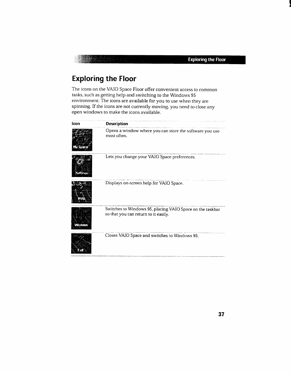 Exploring the floor | Sony PCV-130 User Manual | Page 41 / 203