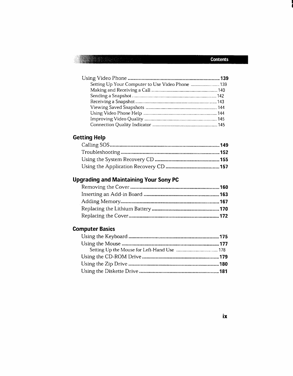 Sony PCV-130 User Manual | Page 9 / 203