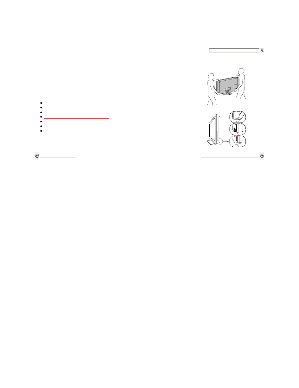 How to carry the tv | Sony KDL-46W5100 User Manual | Page 5 / 324