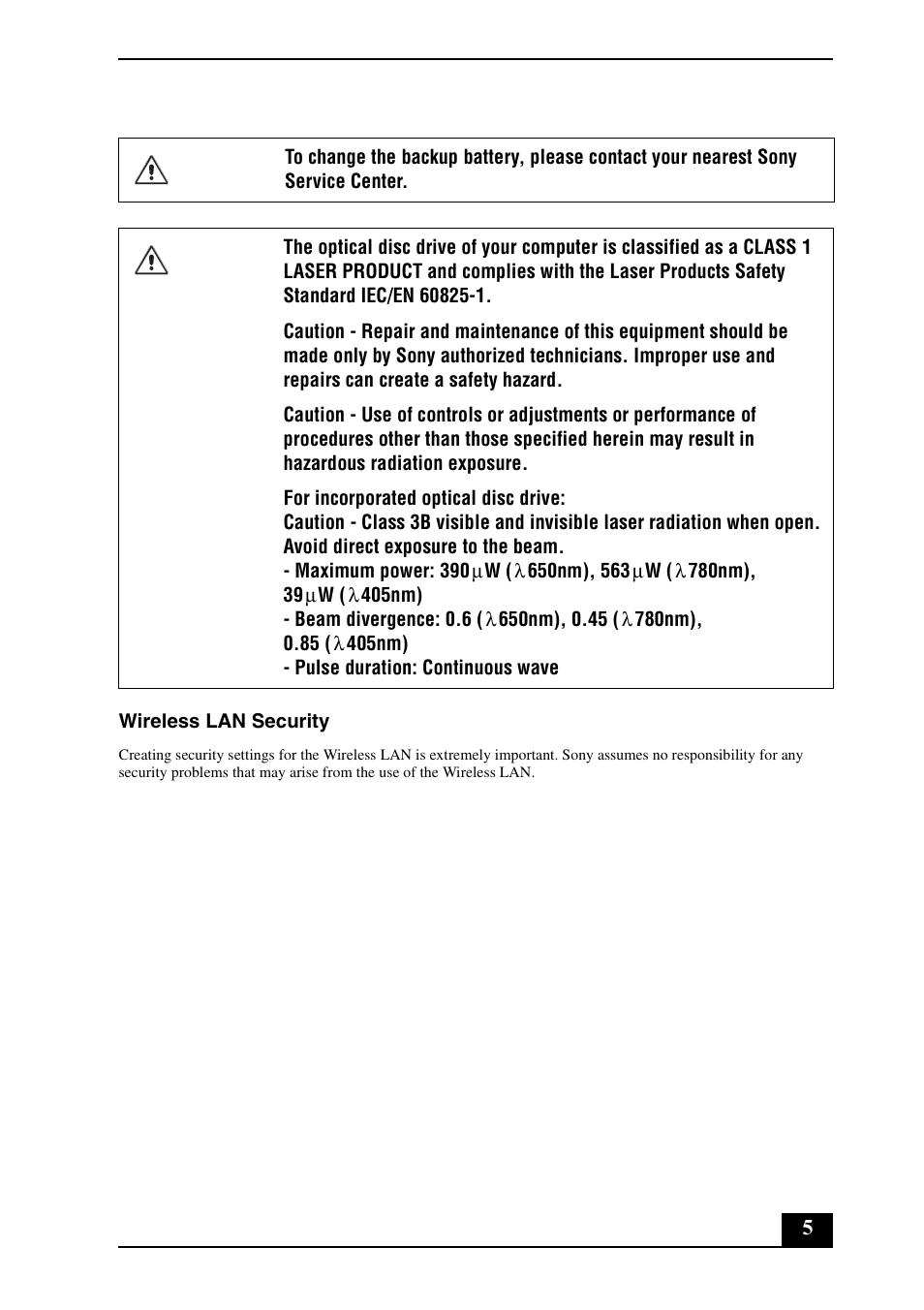Sony VPCL113FX User Manual | Page 5 / 20