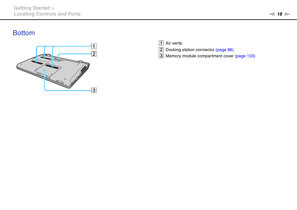 Bottom | Sony VGN-SR490DDB User Manual | Page 18 / 203