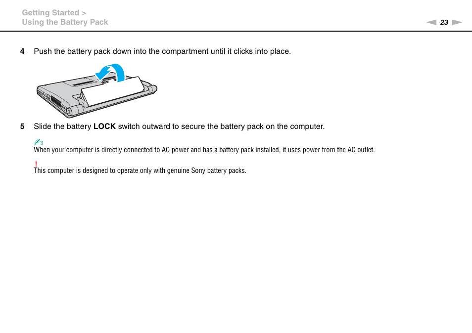 Sony VGN-SR490DDB User Manual | Page 23 / 203