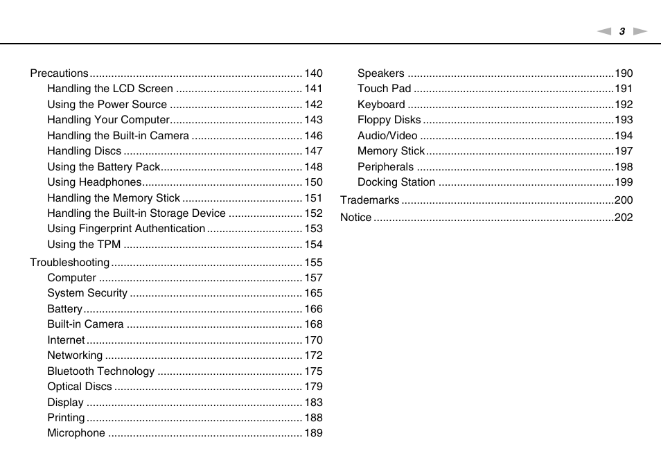 Sony VGN-SR490DDB User Manual | Page 3 / 203