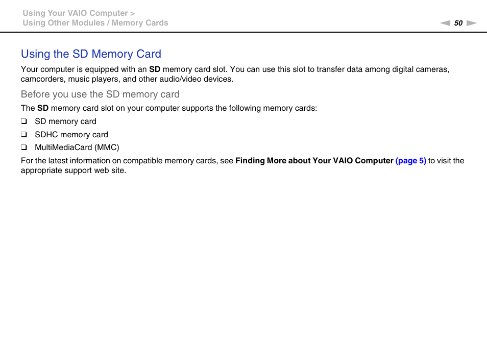Sony VGN-SR490DDB User Manual | Page 50 / 203
