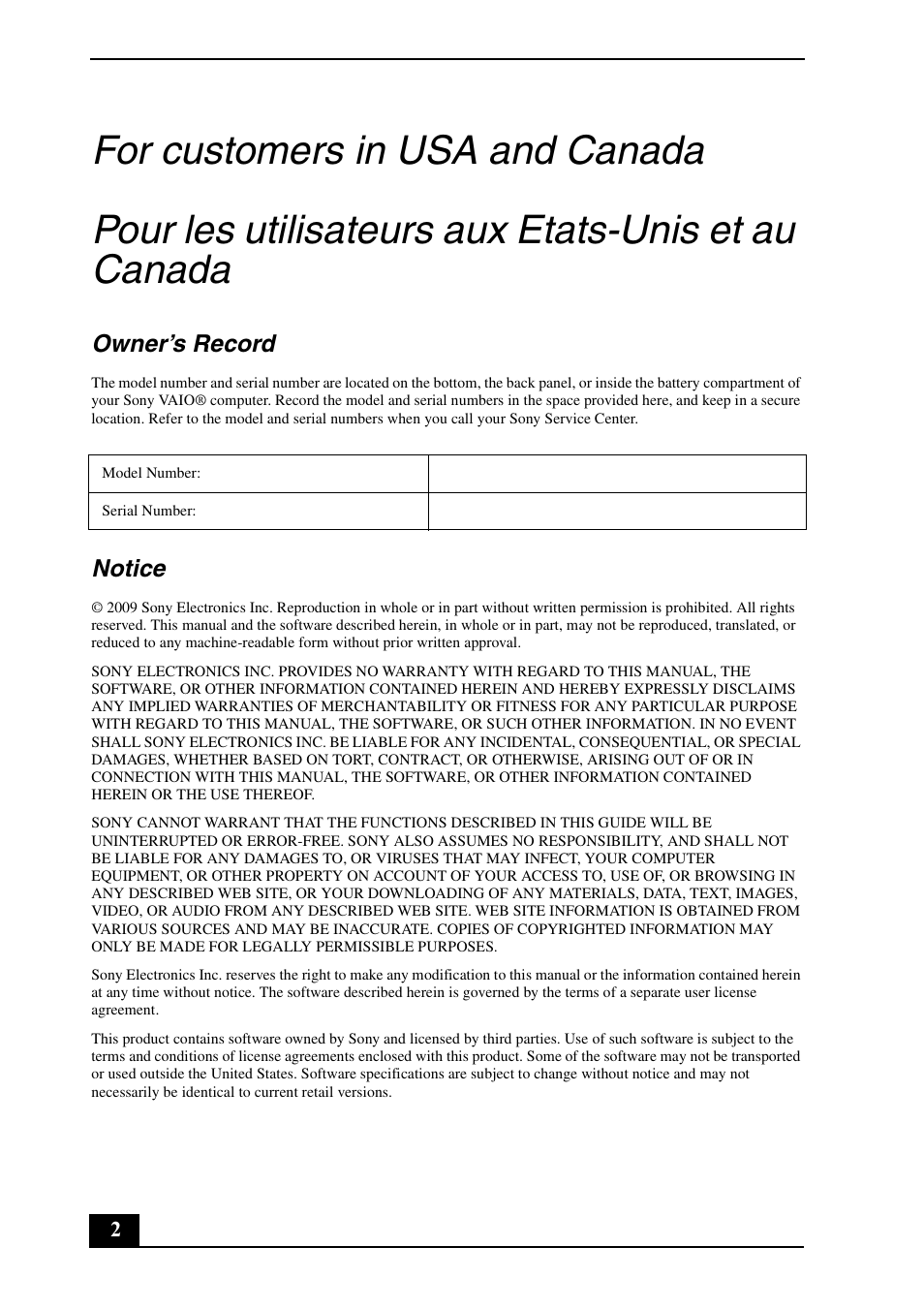 Sony VGN-FW490DEB User Manual | Page 2 / 20