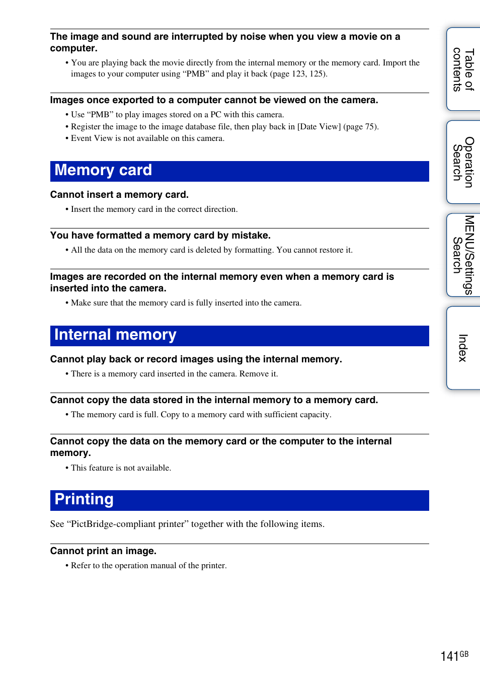 Sony DSC-HX5V User Manual | Page 141 / 160
