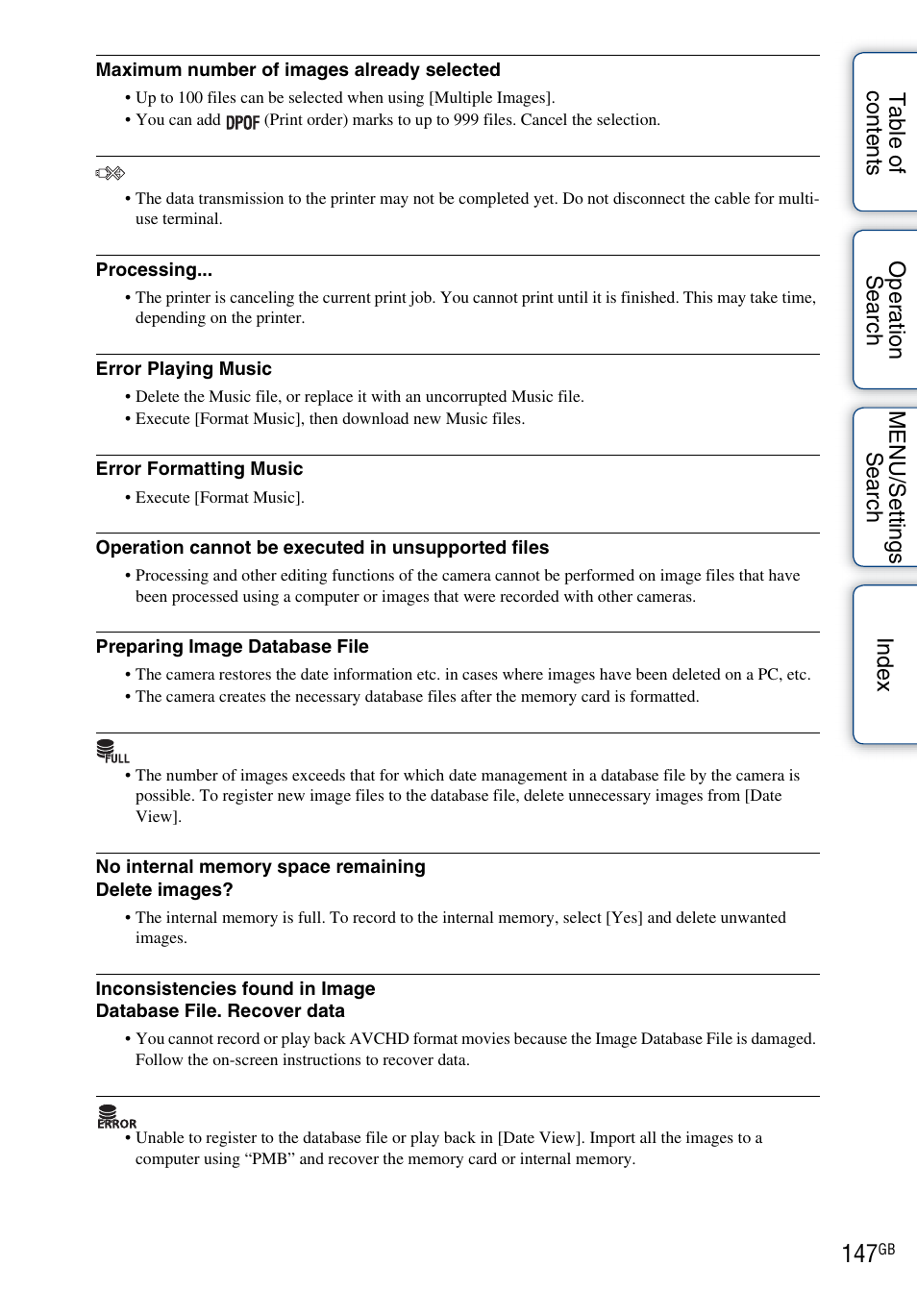 Sony DSC-HX5V User Manual | Page 147 / 160