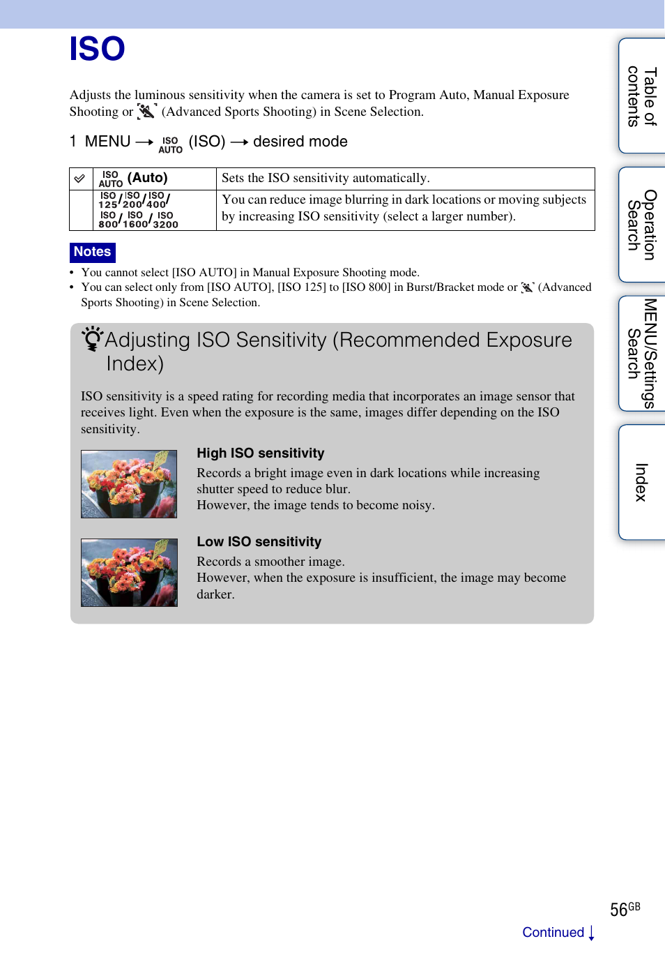 Sony DSC-HX5V User Manual | Page 56 / 160