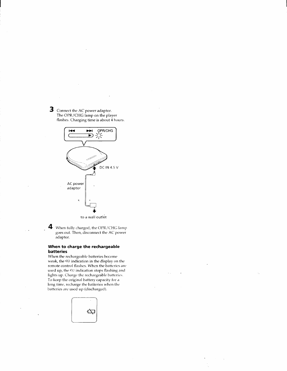 When to charge the rechargeable batteries | Sony D-E905 User Manual | Page 12 / 19