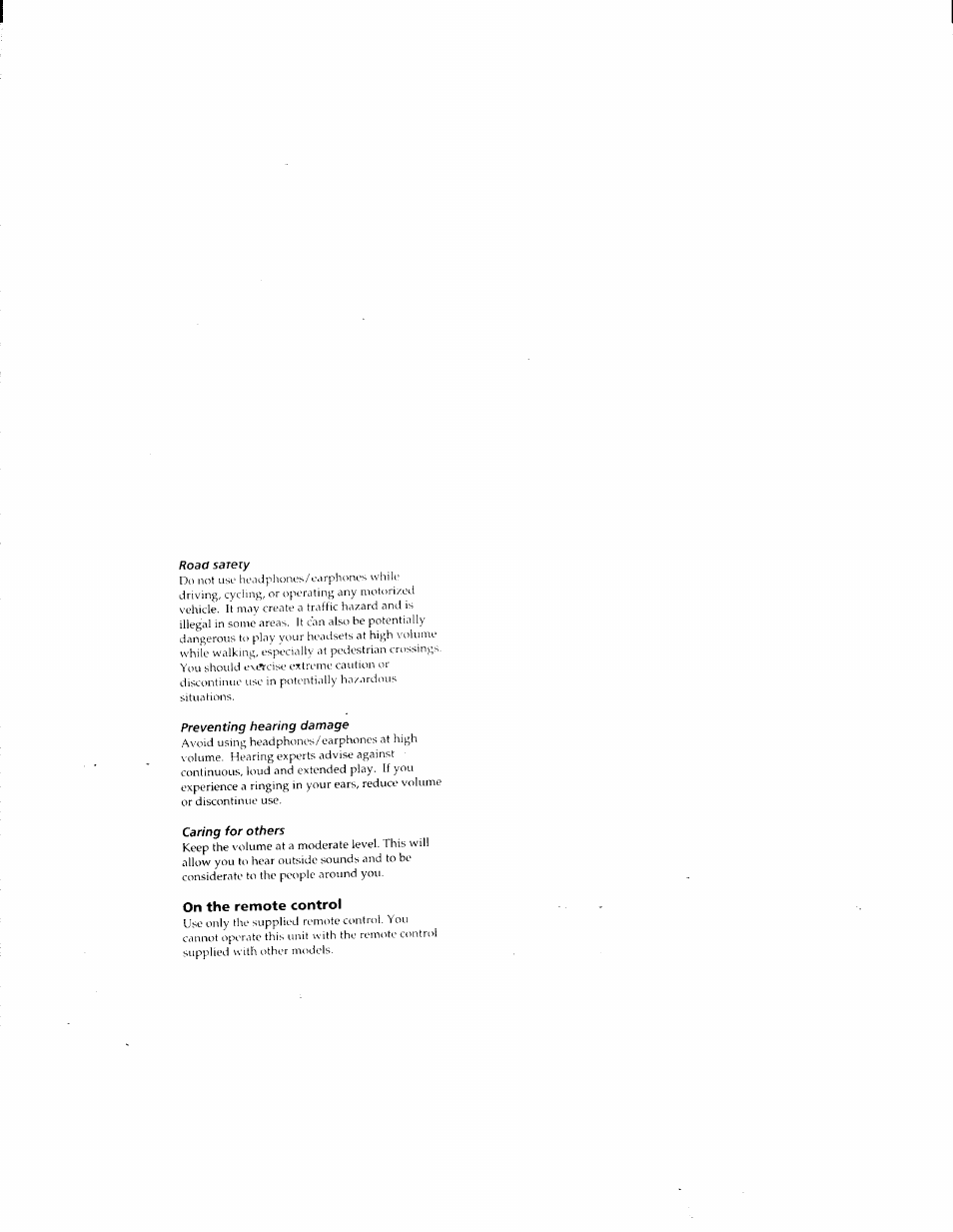 On the remote control, Roaa sarexy, Preventing hearing damage | Caring for others | Sony D-E905 User Manual | Page 16 / 19