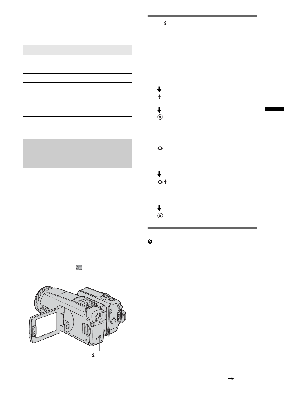 Using the flash, Recor d ing | Sony DCR-HC1000 User Manual | Page 31 / 140