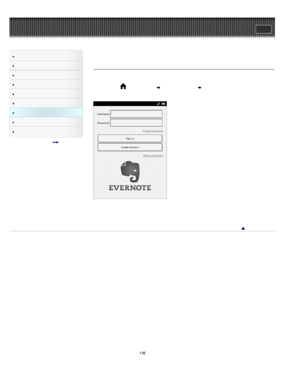 Sign in to evernote | Sony PRS-T2BC User Manual | Page 136 / 175