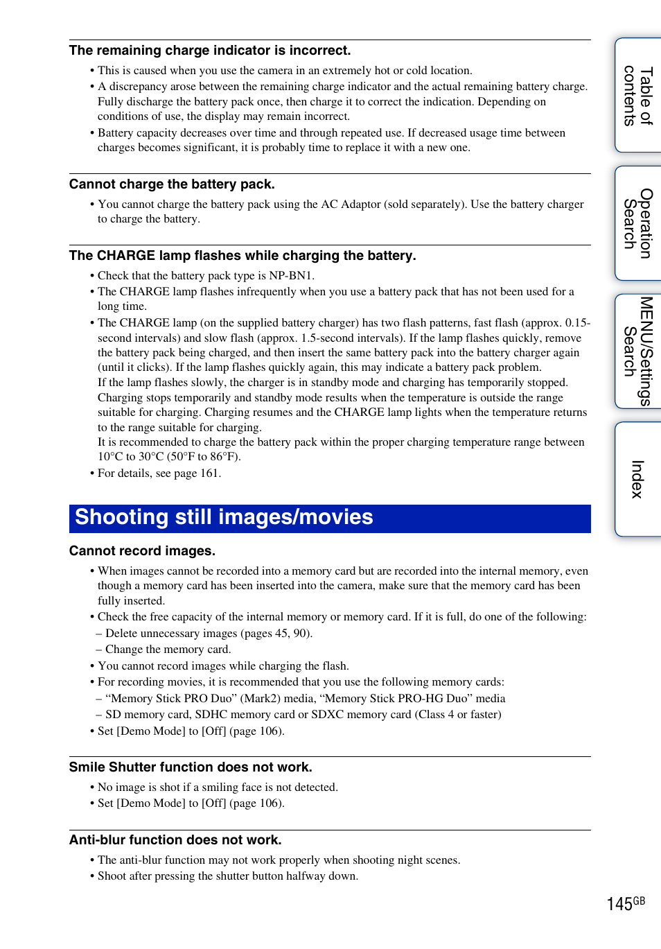 Shooting still images/movies | Sony DSC-WX5 User Manual | Page 145 / 171