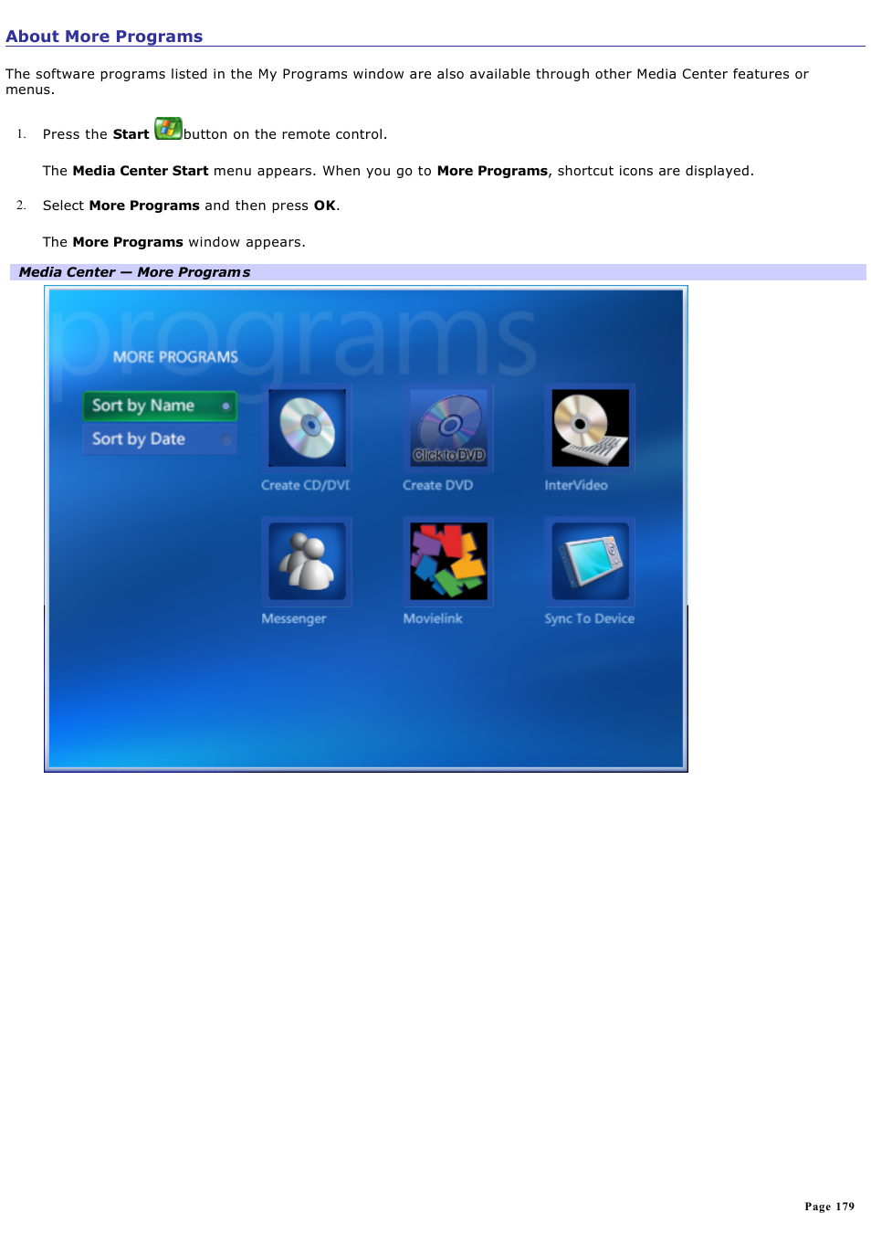 About more programs | Sony VGC-RA940G User Manual | Page 179 / 271